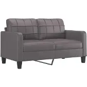 vidaXL 2-sitssoffa grå 140 cm konstläder