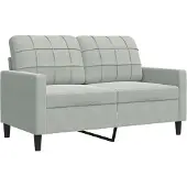 vidaXL 2-sitssoffa ljusgrå 120 cm sammet