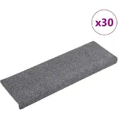 vidaXL Trappmattor självhäftande 30 st ljusgrå 65x21x4 cm