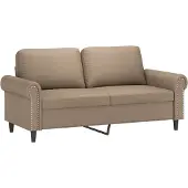 vidaXL 2-sitssoffa cappuccino 140 cm konstläder