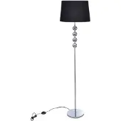 vidaXL Golvlampa med högt stativ och lampskärm svart