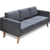 vidaXL Soffa 3-sits tyg mörkgrå
