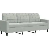 vidaXL 3-sitssoffa ljusgrå 180 cm sammet