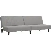 vidaXL Bäddsoffa 2-sits ljusgrå sammet