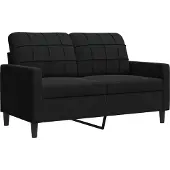 vidaXL 2-sitssoffa ljusgrå Svart 120 cm sammet