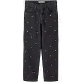 Name It Kids Jeans - Noos - NkfRose - Svart Denim m. Strass - - 12 år (152) - Jeans