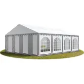 Sonstiges 6x8 m partytält, med bottenram, PVC 750, grå-vit