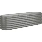 vidaXL Odlingslåda pulverlackerat stål 152x40x36 cm grå