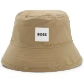 BOSS Kids' reversible bucket hat with logo details