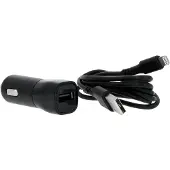 Gear Laddare 12-24V 1xUSB-A 2,4A Svart Lightning Kabel 1m MFI C89