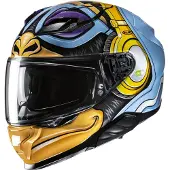 HJC F71 Monkey DJ MC23 Integralhjälm Matt/Vit/Svart/Blå/Guld XL Unisex hvid