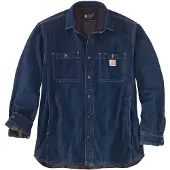 Carhartt Denim Fleece Lined Snap Front Skjorta