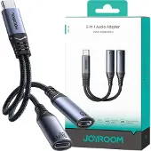 JOYROOM SY-C03 2-i-1 ljudadapter - svart