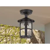 ELSTEAD Utomhustaklampa Hereford, Svart, Aluminium / grå / zink, Modern, Taklampa
