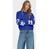 ONLY Sweatshirt royalblå / vit