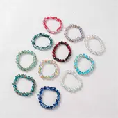 XSKE TEC Girl Gradient Blommig glasarmband dubbelfärgad kristallarmband blindlåda