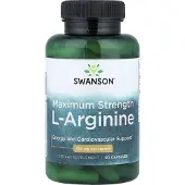 Swanson Health L-Arginin, Maximal Styrka, 850mg, 90 Kapslar