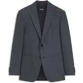 BOSS Regular-fit jacket in herringbone cotton and virgin wool