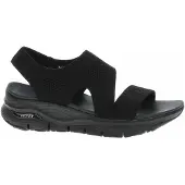 SKECHERS för kvinnor. 119458 Sandaler Arch Fit - Brightest Day svart (37), 1 till 3 cm, Kardborreband, Casual