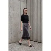 MyFashion Spetsdetaljerad satinmidikjol