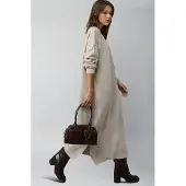 MyFashion Texturerad Ribbad Lång Klänning med Slitsdetalj