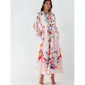 MSN Collection Blommig Maxiklänning A-Linje