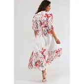 MSN Collection Blommig V-ringad Maxiklänning