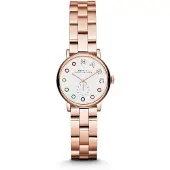 Marc Jacobs NY MBM3443 Damklocka med vit urtavla i dressstil 1-års säljargaranti