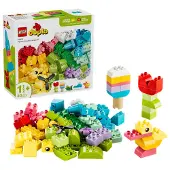 LEGO DUPLO 10479 Classic färgade kreativbox, inlärnings- och byggleksaker med 80 färgglada byggstenar, låter småbarn från 18 månader spela kreativt och