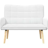 vidaXL Tvåsitssoffa Vit 115 x 61 x 87 cm tyg