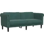 vidaXL Soffa 2-sits mörkgrön sammet