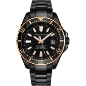 Stührling Svart Depthmaster Kvarts 42mm
