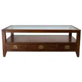 Newport Martino soffbord glasskiva noble brown