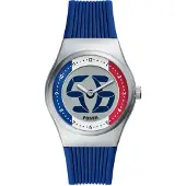 Fossil Analog klocka 'ARCHIVAL BIG TIC - France' blå / silver