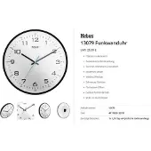 Mebus 13079 DCF Radioklocka 30 cm Svart Smygande urverk (tystgående)