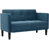 vidaXL Loveseat soffa blå 111 cm sammet