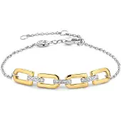 Ti sento tvåfärgat armband med fyrkatinga länkar 23032ZY