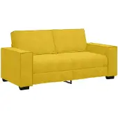 vidaXL 2-sitssoffa gul 140 cm sammet