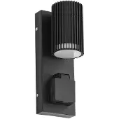 LINDBY Vägglampa utomhus Enerio , dimbar, Svart, Aluminium / grå / zink, Modern, Utomhusvägglampa