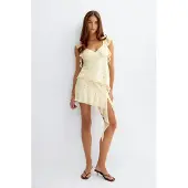 Gina Tricot  - Mini skirt - minikjolar - Gul - XS - Dam