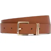 Tommy Hilfiger Double Keeper Square Buckle Leather Belt