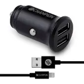 Ginza.se Champion: Billaddare 24W + USB-A till Lightning Kabel Svart