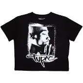 Ginza.se Tupac: Ladies Crop Top/Spray Photo (Black) (XX-Large)