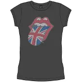 Ginza.se The Rolling Stones: Ladies T-Shirt/Classic UK Tongue (Charcoal Grey) (Embellished) (Small)
