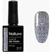 Nailura - Gel Polish 317 - Silver Sparkle - 10 ml