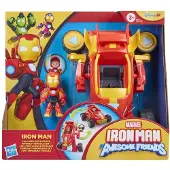 Hasbro Iron Mans robotrustning och 2-i-1-fordon, Marvel Iron Man och hans fantastiska vänner, från 3 år