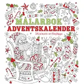 Målarbok adventskalender : 24 julmotiv att färglägga