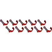 WTD Deutschland Set med 10 klädkrokar / klädhängare i aluminium (böjda, röda)
