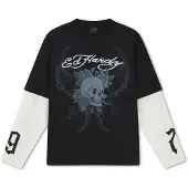 Ed Hardy T-shirt '1971 Skull' duvblå / svart / vit