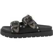 Buffalo Raya Ari West Läder Kvinnors Svarta Sandaler